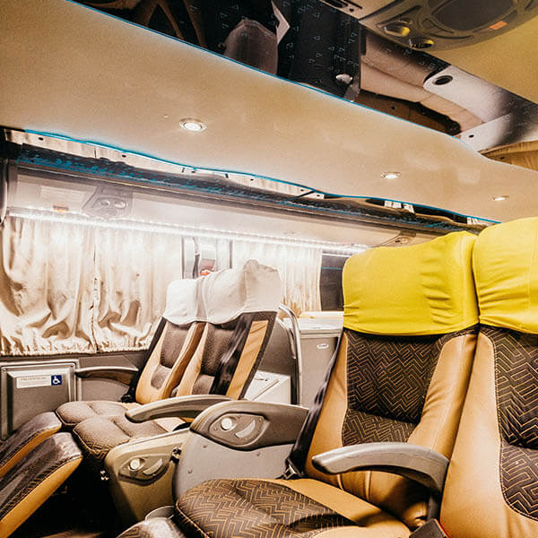 Bus rentals leather seating